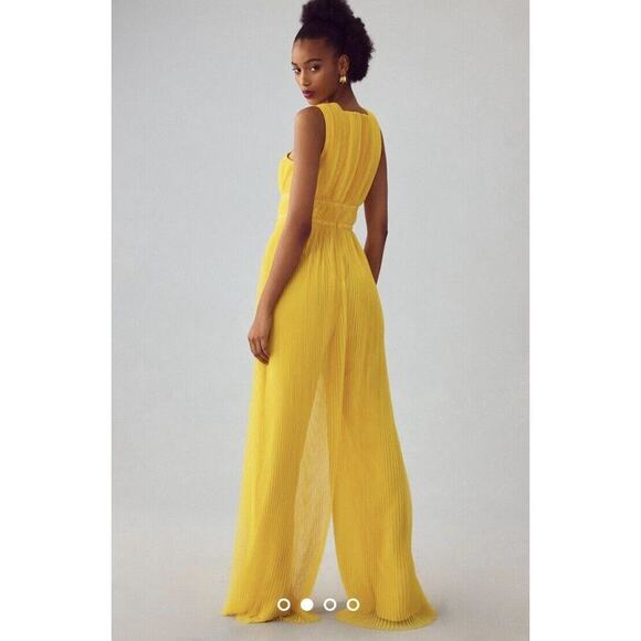 Anthropologie Hutch Pleated Tulle Wide Leg Jumpsuit Womens Size 8 NWT $228 - Picture 2 of 13